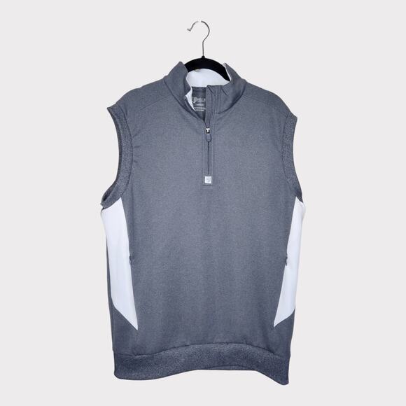 Bobby Jones Golf Rule 18 Pullover Vest Gray White 1/4 Zip Men's Medium - Picture 3 of 10